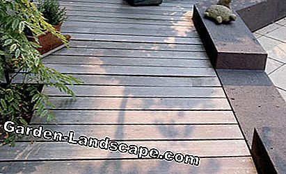 Decking, wooden terrace, wall connection